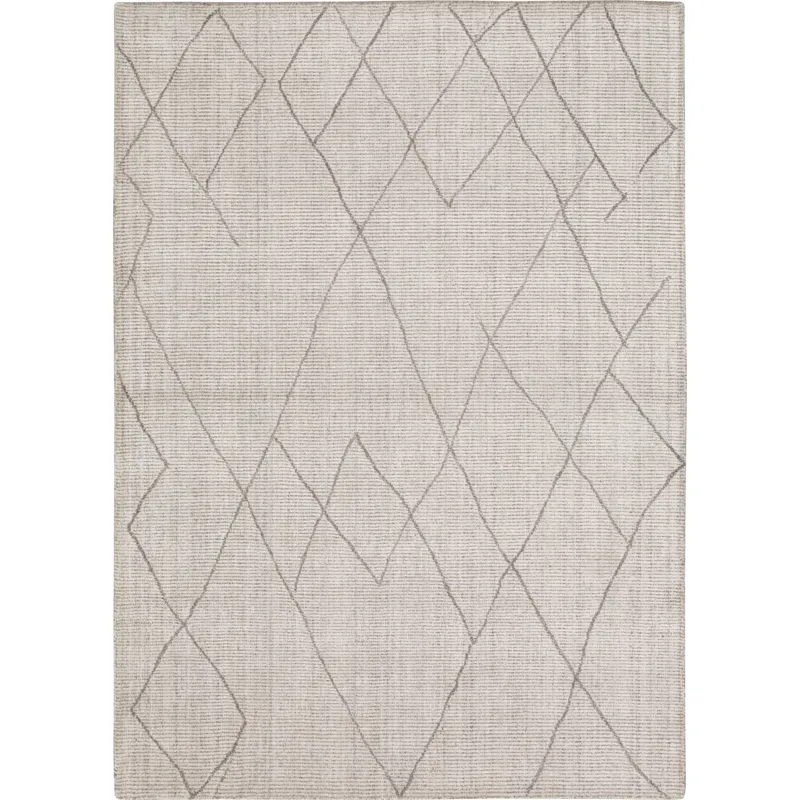 Tangier Tribal Diamond Silver Rug - 5' x 8'