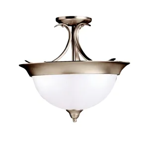 Dover Collection Dover 3 Bulb Semi Flush Ceiling Light - NI (Brushed Nickel)