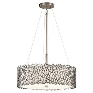 Silver Coral Collection Silver Coral 3 Light Pendant/Semi-Flush - Classic (Classic Pewter)