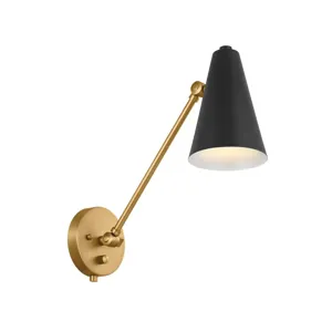 Sylvia Wall Sconce - Natural Brass &amp; Black