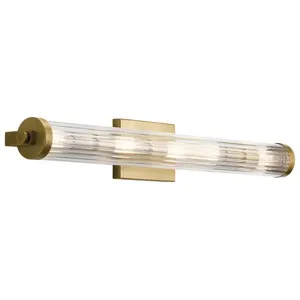 Azores 32" 5 Light Linear Vanity Light - Natural Brass