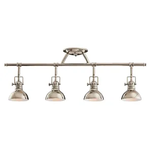 4 Light Halogen Fixed Rail Fixture - PN (Polished Nickel)