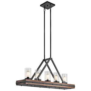 Colerne Collection Colerne 5 Light Linear Chandelier - AUB AUB (Auburn Stained Finish)