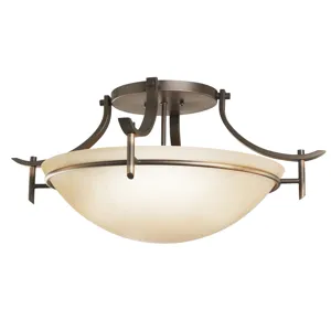 Olympia Collection Olympia 3 Light Semi Flush Ceiling Light - AP (Antique Pewter)
