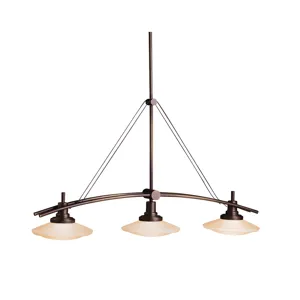 Structures Collection Structures 3 Light Halogen Linear Chandelier - OZ (Olde Bronze)
