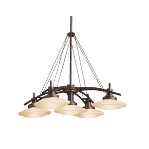 Structures Collection Structures 5 Light Halogen Chandelier - NI (Brushed Nickel)