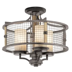 Ahrendale Collection Ahrendale 3 Light Chandelier/Semi Flush - AVI AVI (Anvil Iron)