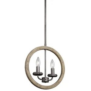 Evan 2 Light Convertible Pendant Distressed - Antique Gray