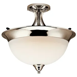Dover Collection Dover 3 Bulb Semi Flush Ceiling Light - NI (Brushed Nickel)