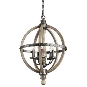 Evan Collection Evan 5 Light Chandelier - Distressed Antique Gray