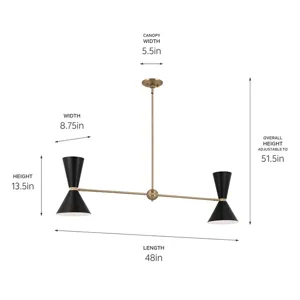 Phix Chandelier - Champagne Bronze and Black