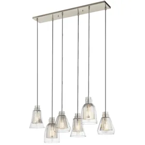 Evie Collection Evie 6 Light Chandelier - Brushed Nickel NI (Brushed Nickel)