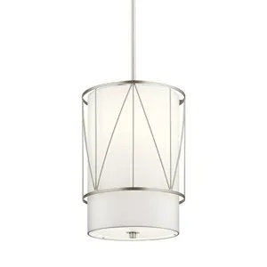 Birkleigh&trade; 18.25" 1 Light Pendant with Satin Etched Glass - Satin Nickel