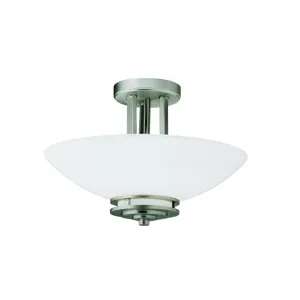 Hendrik Collection Hendrik 2 Bulb Semi Flush Ceiling Light - NI (Brushed Nickel)