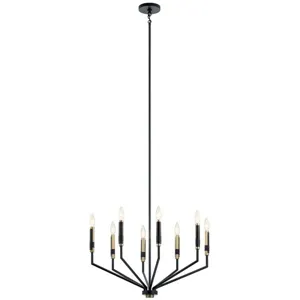 Armand 26" 8 Light Chandelier - Black and Bronze