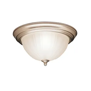 13.25" 2 Light Flush Mount Brushed Nickle