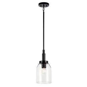 Madden Pendant Mini 1-Light Clear Glass - Black