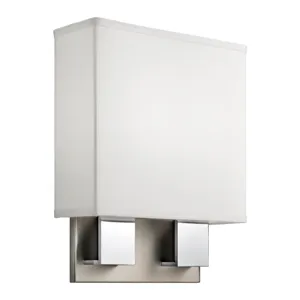 Santiago Collection Santiago 2 Light Fluorescent Wall Sconce - NCH (Brushed Nickel & Chrome)