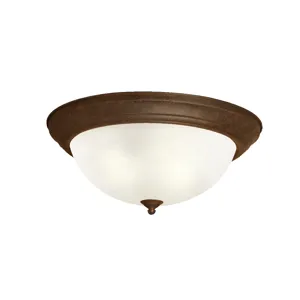 15.25" 3 Light Flush Mount - Tannery Bronze