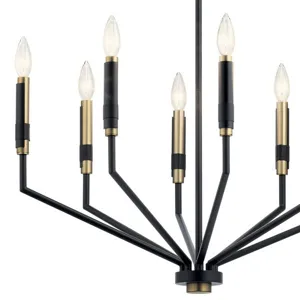 Armand 26" 8 Light Chandelier - Black and Bronze