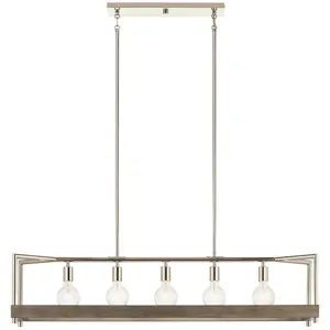 Tanis&trade; 5 Light Linear Chandelier - Distressed Antique Gray