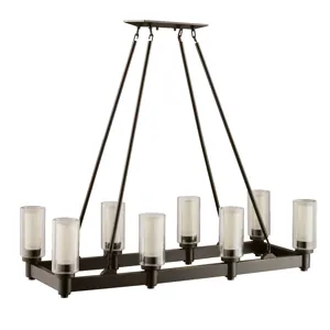 Circolo Collection Circolo 8 Light Linear Chandelier Olde Bronze (Olde Bronze)