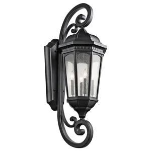 Courtyard Collection Outdoor Wall 4 Light BKT (Textured Black)