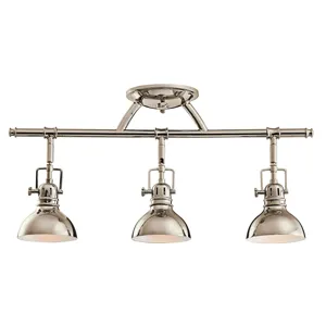 3 Light Halogen Fixed Rail Fixture - PN (Polished Nickel)