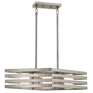Realta Collection Realta 3 Light Linear Chandelier - NI NI (Brushed Nickel)