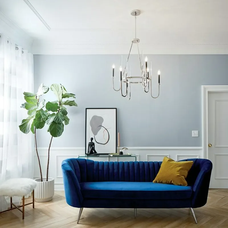 Kadas&trade; 36.25" 6 Light Chandelier with Clear Crystal Glass - Polished Nickel