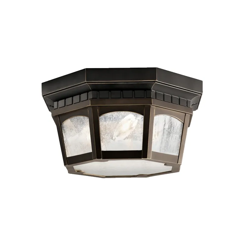 Courtyard Collection Outdoor Flush Mt 3Lt (Rubbed Bronze)