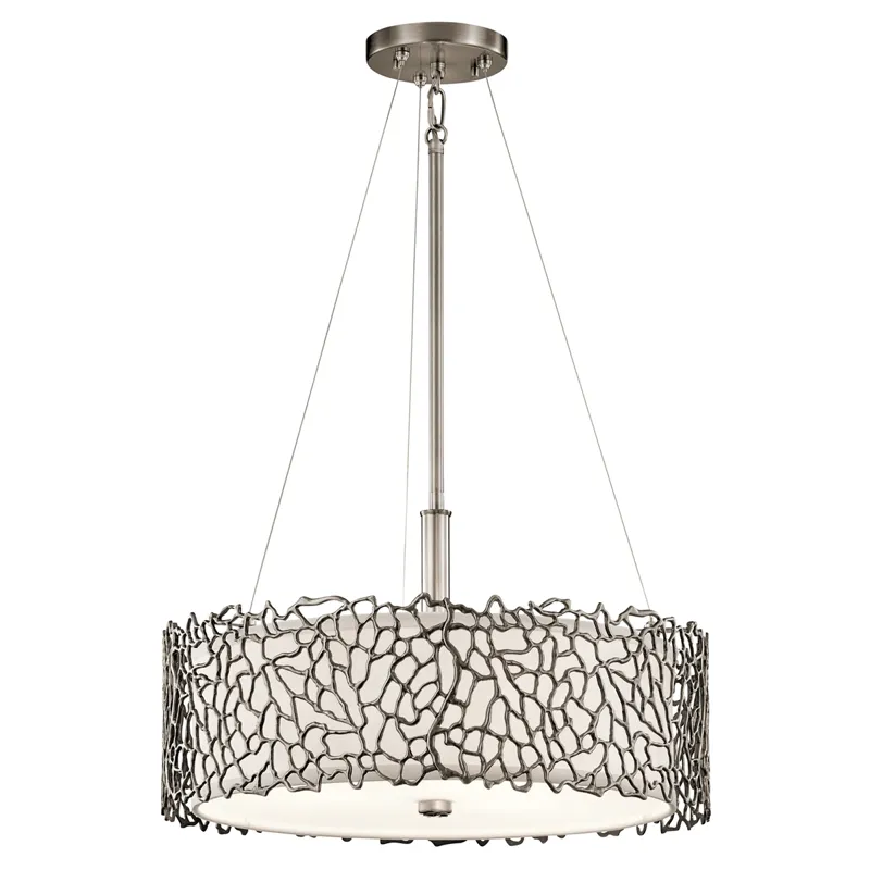 Silver Coral Collection Silver Coral 3 Light Pendant/Semi-Flush - Classic (Classic Pewter)