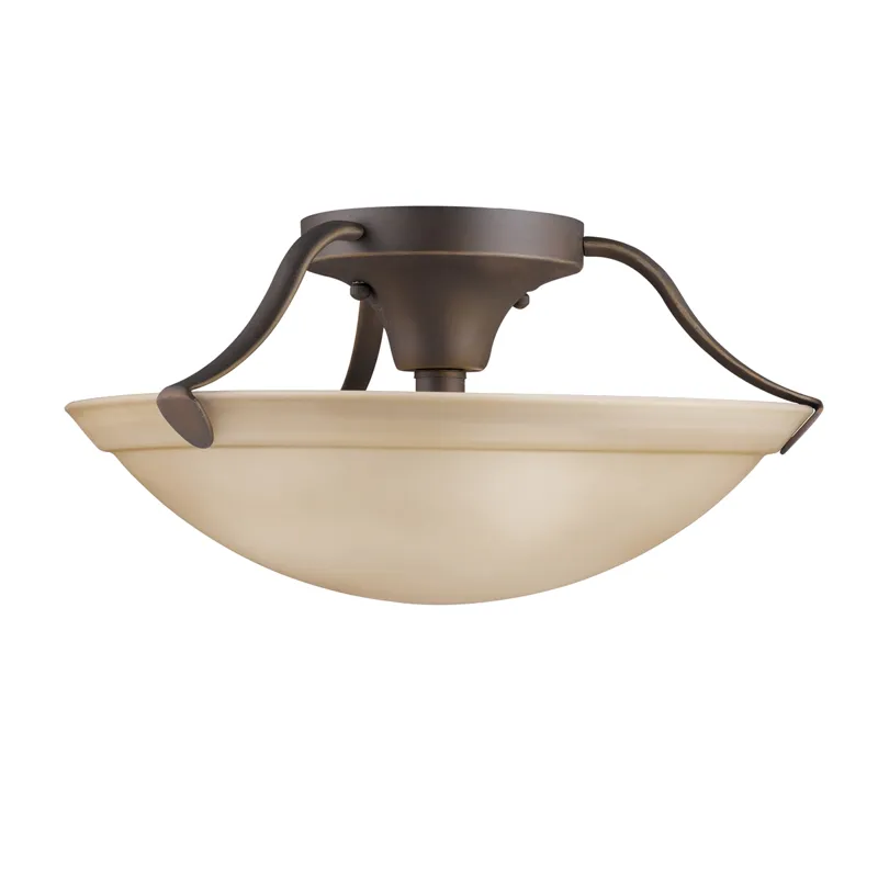 3 Light Semi Flush Ceiling Light - Brushed Nickel (Brushed Nickel)