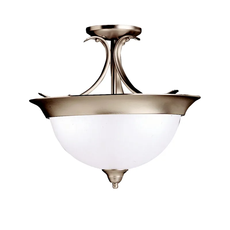 Dover Collection Dover 3 Bulb Semi Flush Ceiling Light - NI (Brushed Nickel)