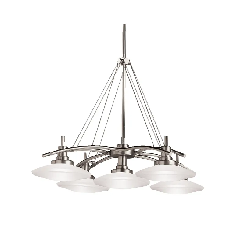 Structures Collection Structures 5 Light Halogen Chandelier - NI (Brushed Nickel)