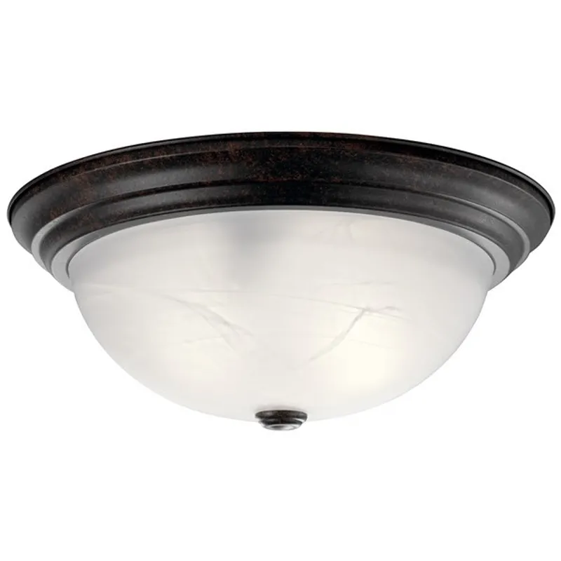15.25" 3 Light Flush Mount - Tannery Bronze