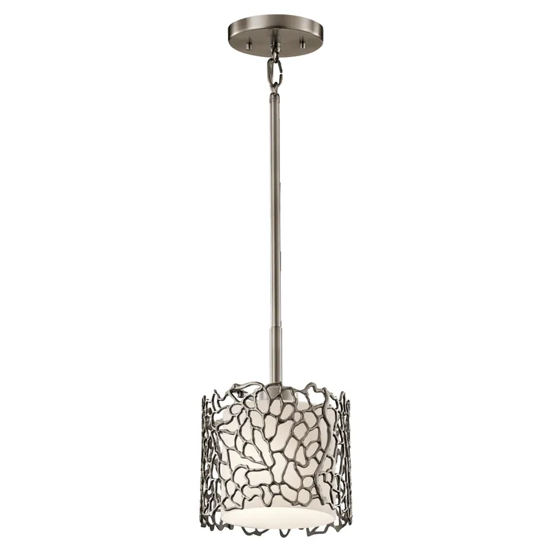 Silver Coral Collection Silver Coral 1 Light Mini Pendant - Classic Pewter (Classic Pewter)
