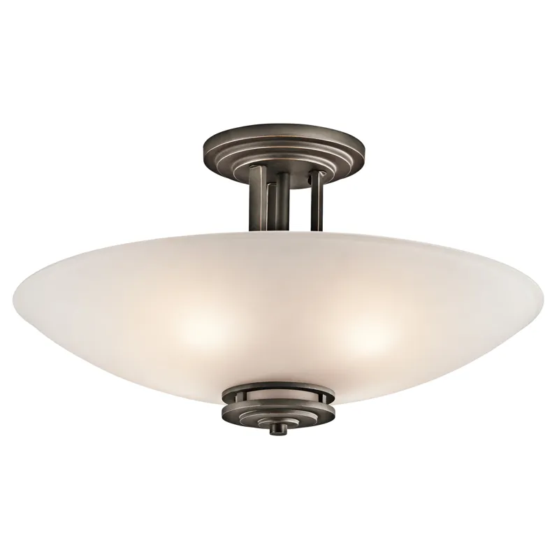 Hendrik Collection Hendrik 4 Light Semi Flush Ceiling Light - NI (Brushed Nickel)