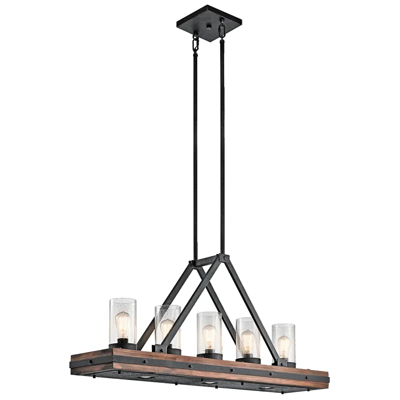 Colerne Collection Colerne 5 Light Linear Chandelier - AUB AUB (Auburn Stained Finish)