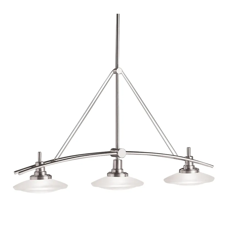 Structures Collection Structures 3 Light Halogen Linear Chandelier - NI (Brushed Nickel)