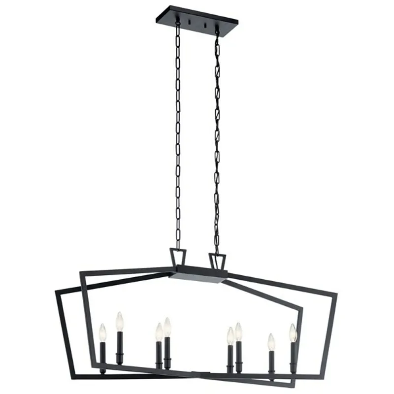 Abbotswell&trade; 8 Light Linear Chandelier Black