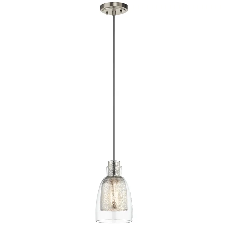 Evie 6" 1 Light Mini Pendant - Brushed Nickel