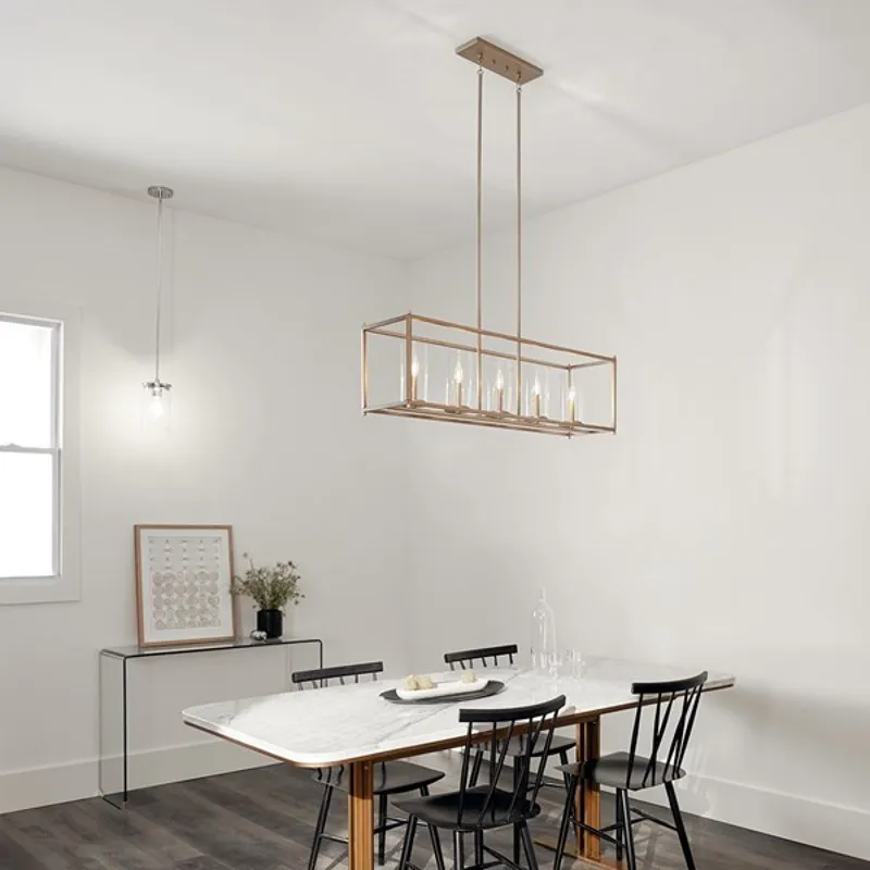 Crosby 13.75" 5 Light Linear Chandelier with Clear Glass - Olde Bronze®