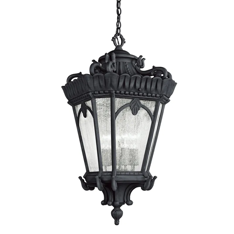 Tournai Collection Outdoor Hanging Pendant 4Lt BKT (Textured Black)