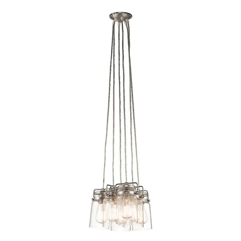 Brinley Collection 6 Light Pendant Brushed Nickel (Brushed Nickel)