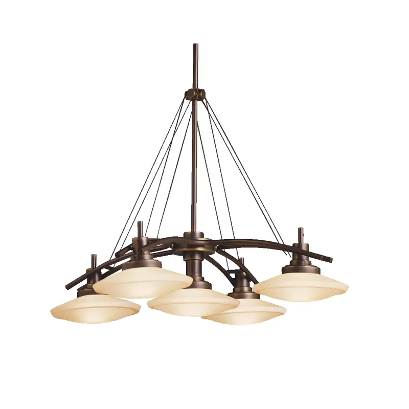 Structures Collection Structures 5 Light Halogen Chandelier - NI (Brushed Nickel)