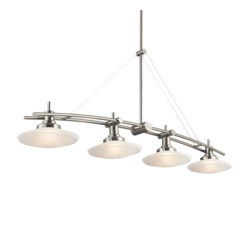 Structures Collection Structures 4 Light Halogen Linear Chandelier-NI (Brushed Nickel)
