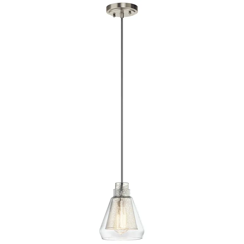 Evie Collection Evie 1 Light Mini Pendant Brushed Nickel NI (Brushed Nickel)