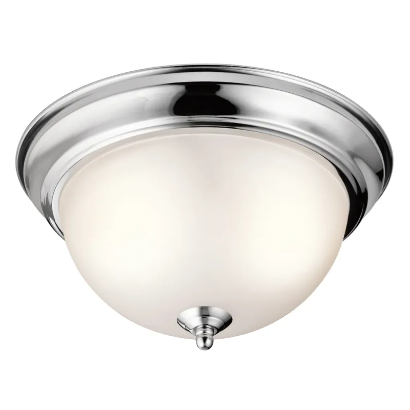 2 Light Flush Mount Ceiling Light Chrome (Chrome)