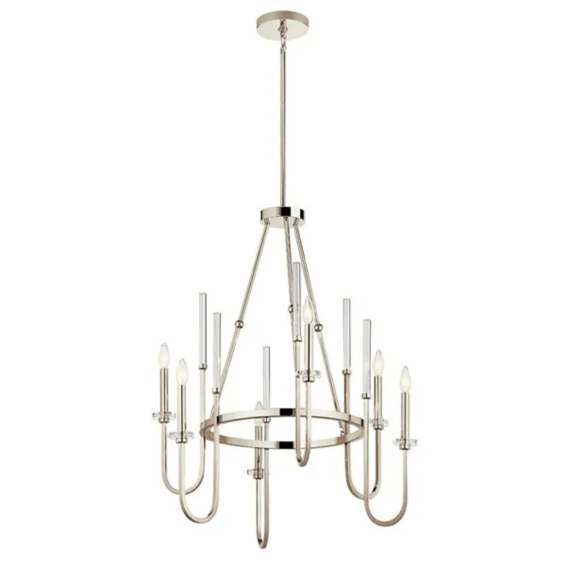 Kadas&trade; 36.25" 6 Light Chandelier with Clear Crystal Glass - Polished Nickel